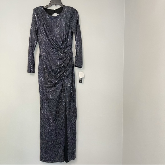 Xscape Kyhle Back Cutout Long Sleeve Gown - Picture 10 of 16